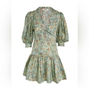 SANDRO

Floral-Print Silk-Twill Mini Dress size 36